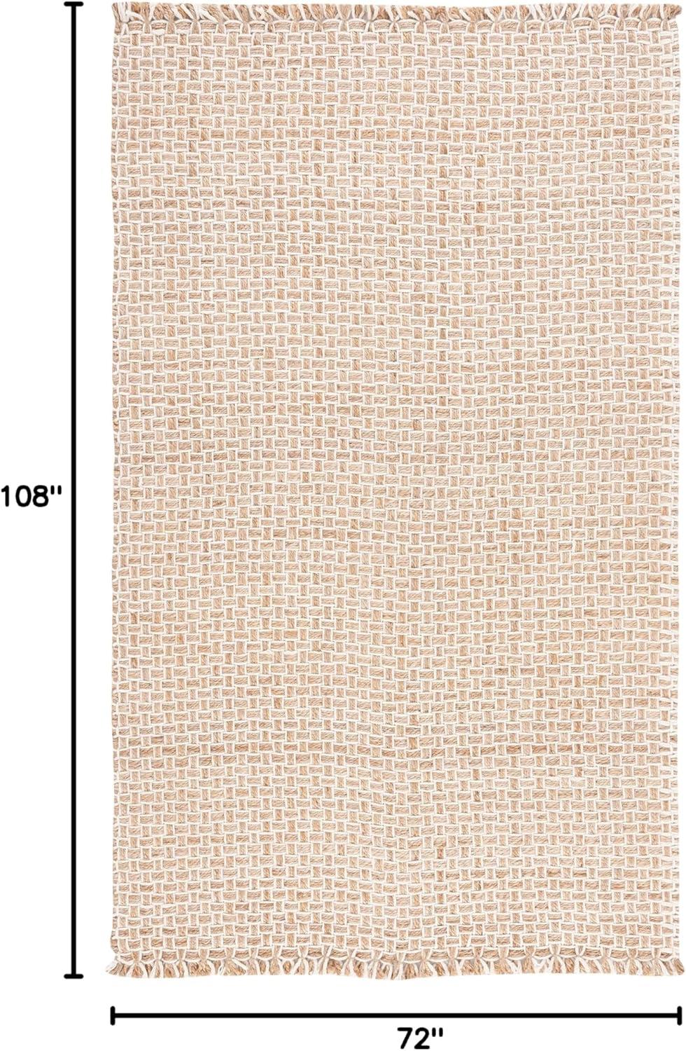 image:imageSAFAVIEH Natural Fiber Collection Area Rug 8 x 10 Natural amp Ivory Handmade Jute amp Wool Reversible Geometric Pattern Ideal for Living Room Bedroom Home Office Dining Space NF817A8NaturalIvory