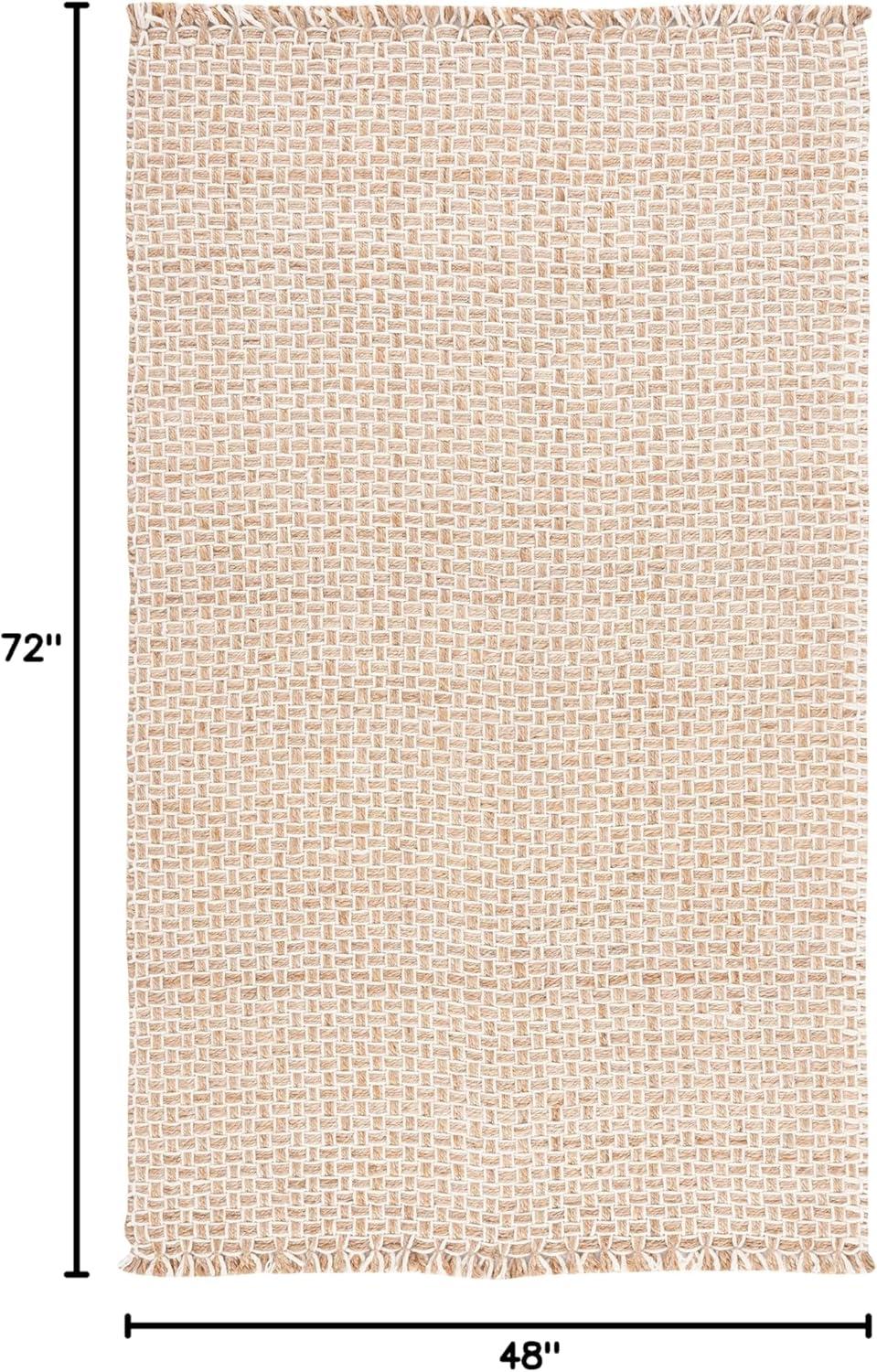 image:imageSAFAVIEH Natural Fiber Collection Area Rug 8 x 10 Natural amp Ivory Handmade Jute amp Wool Reversible Geometric Pattern Ideal for Living Room Bedroom Home Office Dining Space NF817A8NaturalIvory