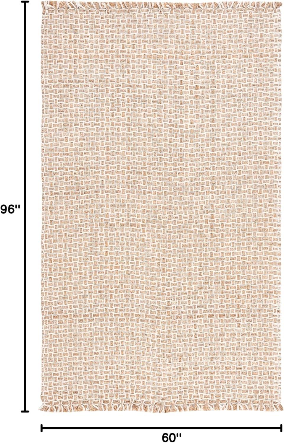 image:imageSAFAVIEH Natural Fiber Collection Area Rug 8 x 10 Natural amp Ivory Handmade Jute amp Wool Reversible Geometric Pattern Ideal for Living Room Bedroom Home Office Dining Space NF817A8NaturalIvory