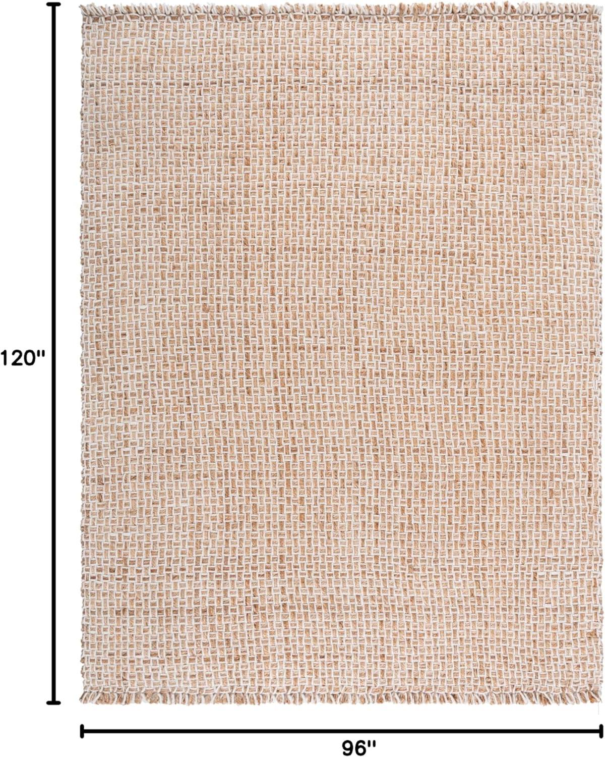 image:imageSAFAVIEH Natural Fiber Collection Area Rug 8 x 10 Natural amp Ivory Handmade Jute amp Wool Reversible Geometric Pattern Ideal for Living Room Bedroom Home Office Dining Space NF817A8NaturalIvory
