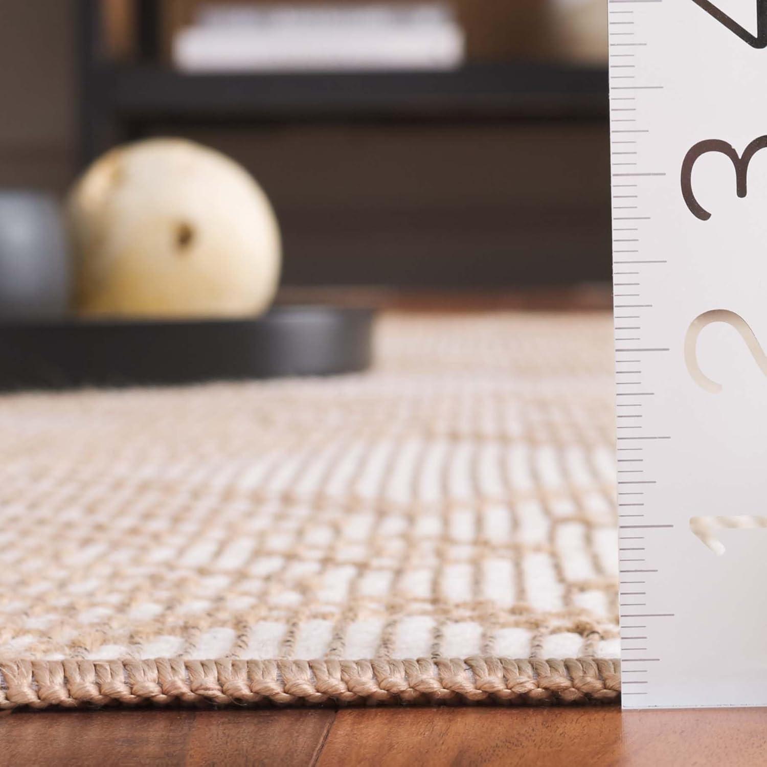 image:imageSafavieh Area Rug 8x10 Aspect Collection Large Ivory amp Natural Jute amp Cotton Ideal for Living Room Bedroom Office Dining Space APE456AIvoryNatural