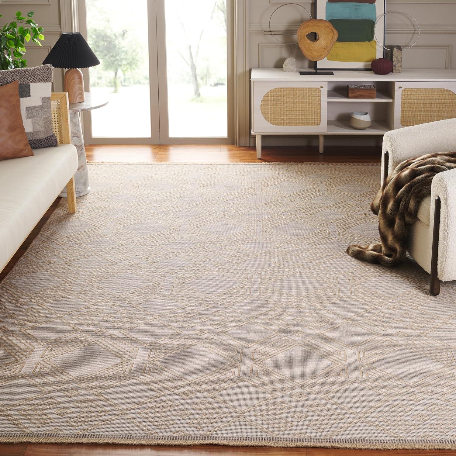 image:imageSafavieh Area Rug 8x10 Aspect Collection Large Ivory amp Natural Jute amp Cotton Ideal for Living Room Bedroom Office Dining Space APE456AIvoryNatural