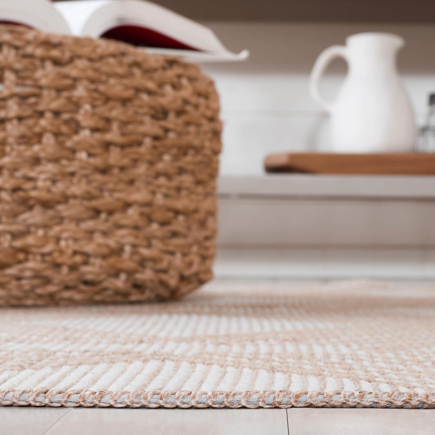image:imageSafavieh Area Rug 8x10 Aspect Collection Large Ivory amp Natural Jute amp Cotton Ideal for Living Room Bedroom Office Dining Space APE456AIvoryNatural