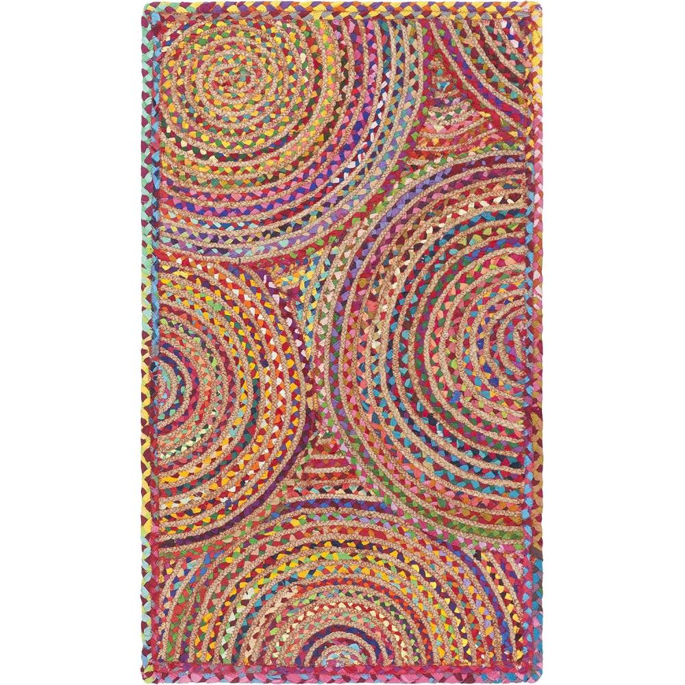 image:imageSAFAVIEH Area Rug 8x10 Cape Cod Collection Large Blue amp Natural Handmade Jute amp Cotton Boho Braided Design Ideal for Living Room Bedroom Office Dining Space CAP203MRedMulti