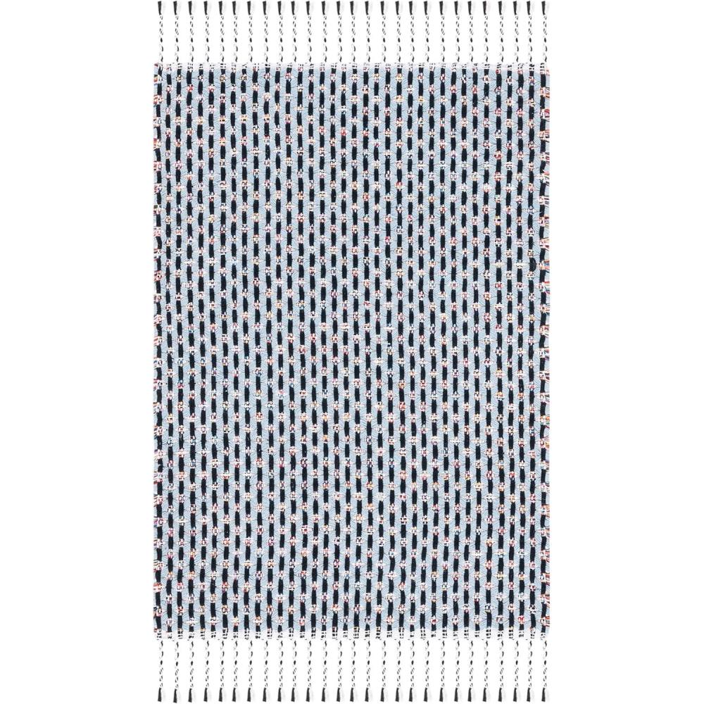 image:imageSAFAVIEH Area Rug 8x10 Montauk Collection Large Beige amp Black Handmade Flat Weave Cotton Ideal for Living Room Bedroom Office Dining Space MTK475BBlueBlack