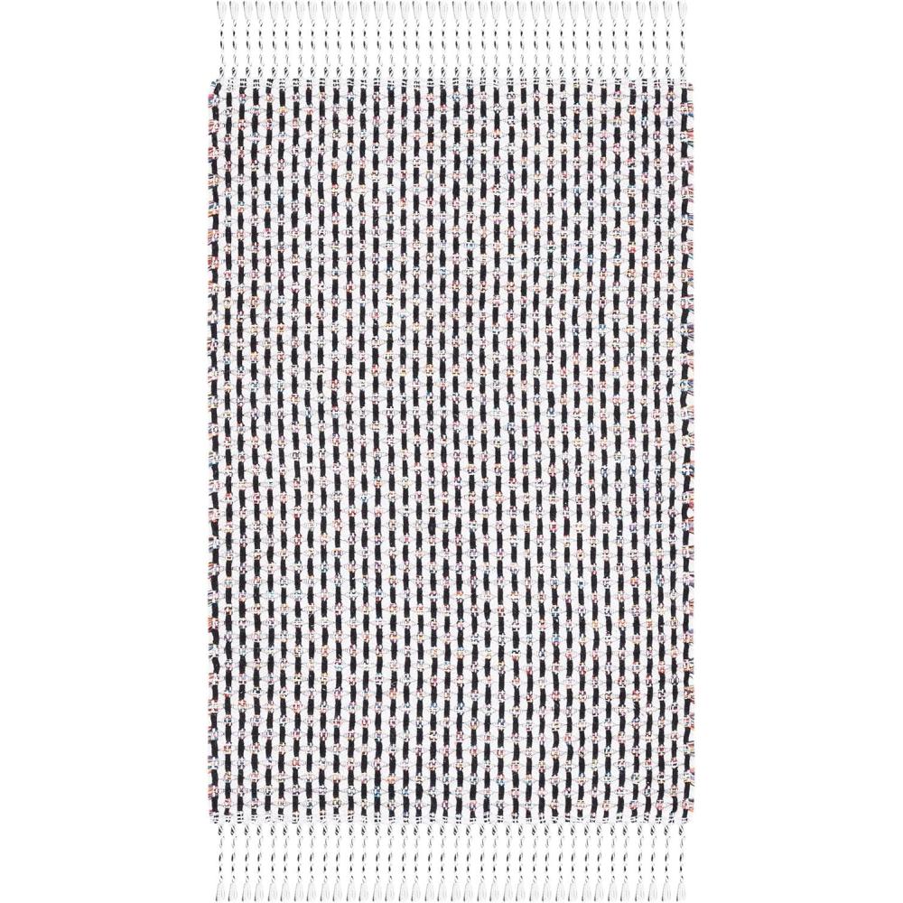 image:imageSAFAVIEH Area Rug 8x10 Montauk Collection Large Beige amp Black Handmade Flat Weave Cotton Ideal for Living Room Bedroom Office Dining Space MTK475BIvoryBlack