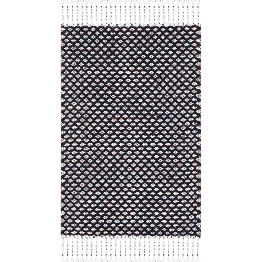 image:imageSAFAVIEH Area Rug 8x10 Montauk Collection Large Beige amp Black Handmade Flat Weave Cotton Ideal for Living Room Bedroom Office Dining Space MTK475BBlackIvory