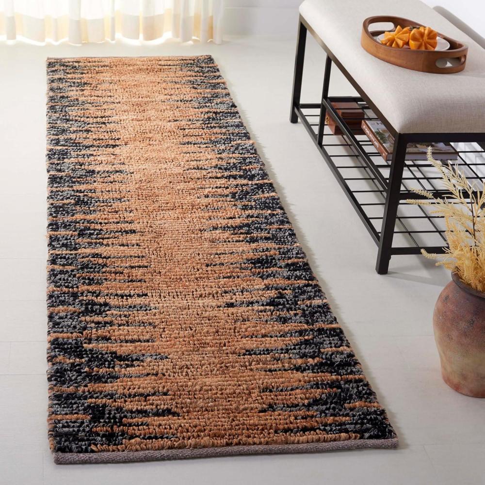 image:imageSAFAVIEH Area Rug 8x10 Natural Fiber Collection Large Grey amp Black Handmade Wool amp Jute Farmhouse Style Ideal for Living Room Bedroom Dining Space NF953FNaturalBlack