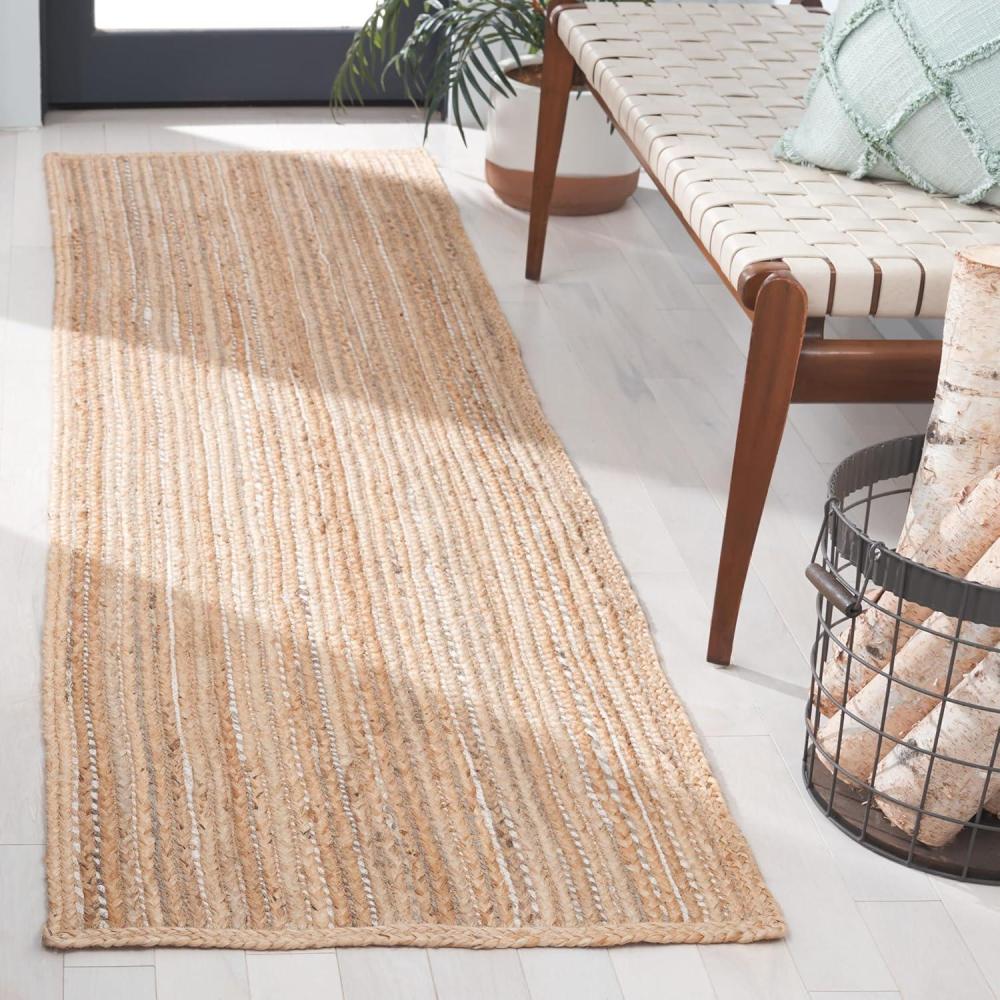 image:imageSAFAVIEH Area Rug 8x10  Natural Fiber Collection  Large  Natural amp Grey Farmhouse Style Ideal for Living Room Bedroom Dining Space NF840FNaturalGrey