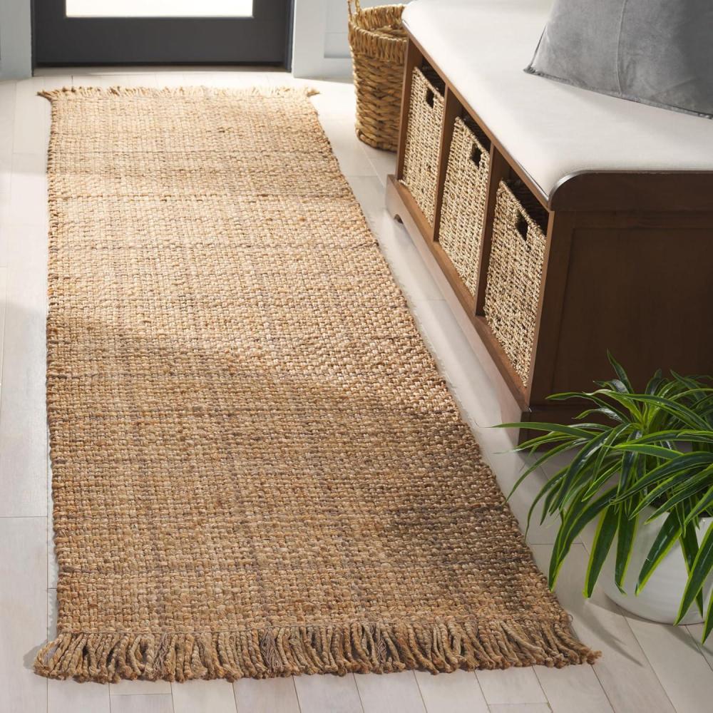 image:imageSAFAVIEH Area Rug 8x10 Natural Fiber Collection Large Natural amp Grey Handmade Jute Ideal for Living Room Bedroom Dining Space NF602FNatural