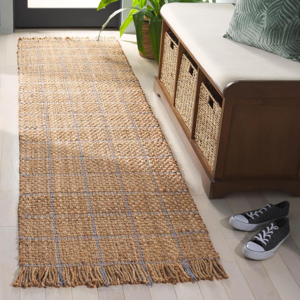 image:imageSAFAVIEH Area Rug 8x10 Natural Fiber Collection Large Natural amp Grey Handmade Jute Ideal for Living Room Bedroom Dining Space NF602FNaturalGrey