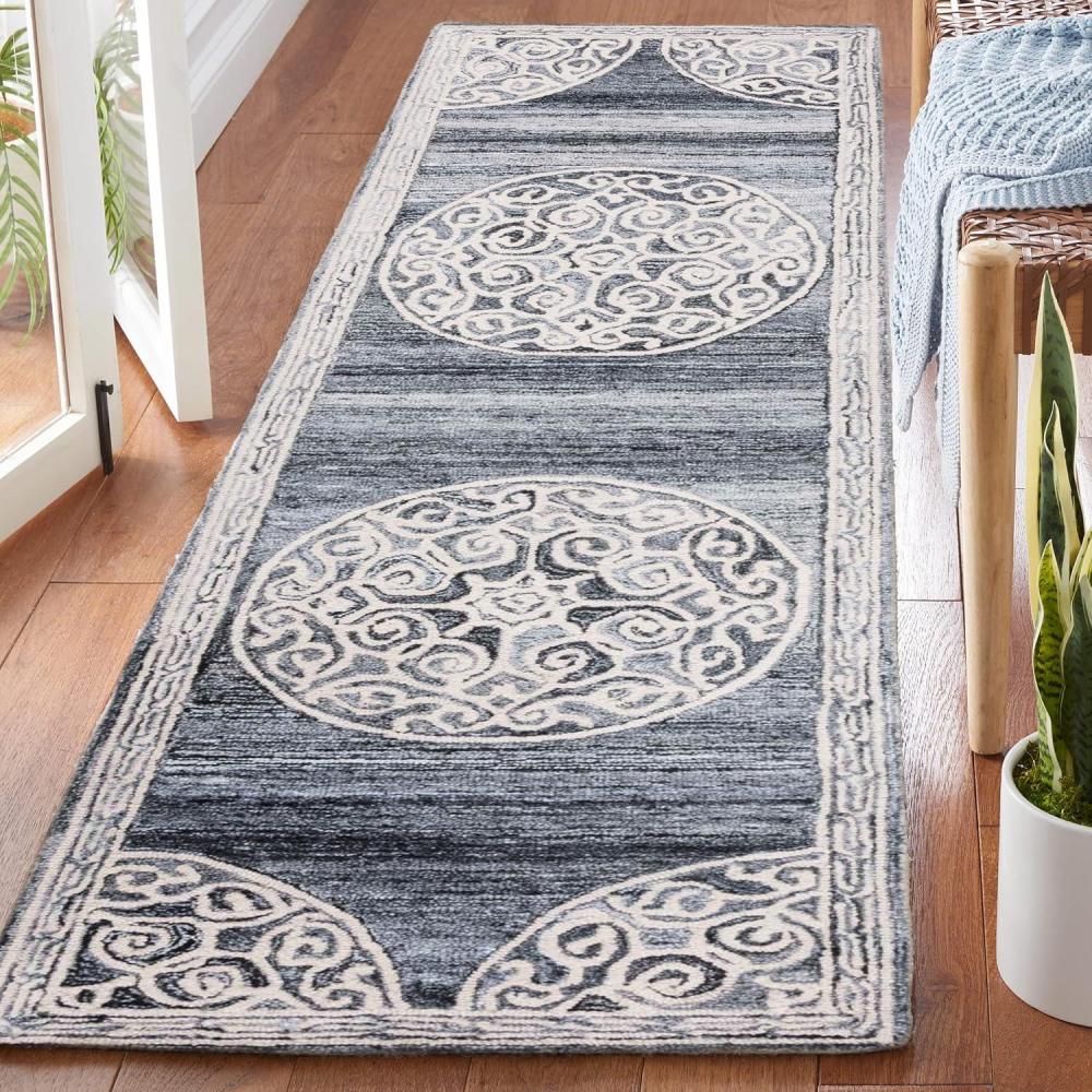image:imageSAFAVIEH Area Rug 8x10 Natural Fiber Collection Large Natural amp Ivory Handmade Jute amp Wool Flat Weave Farmhouse Rustic Boho Fringe Design Ideal for Living Room Bedroom Dining Space NF377AGreyIvory