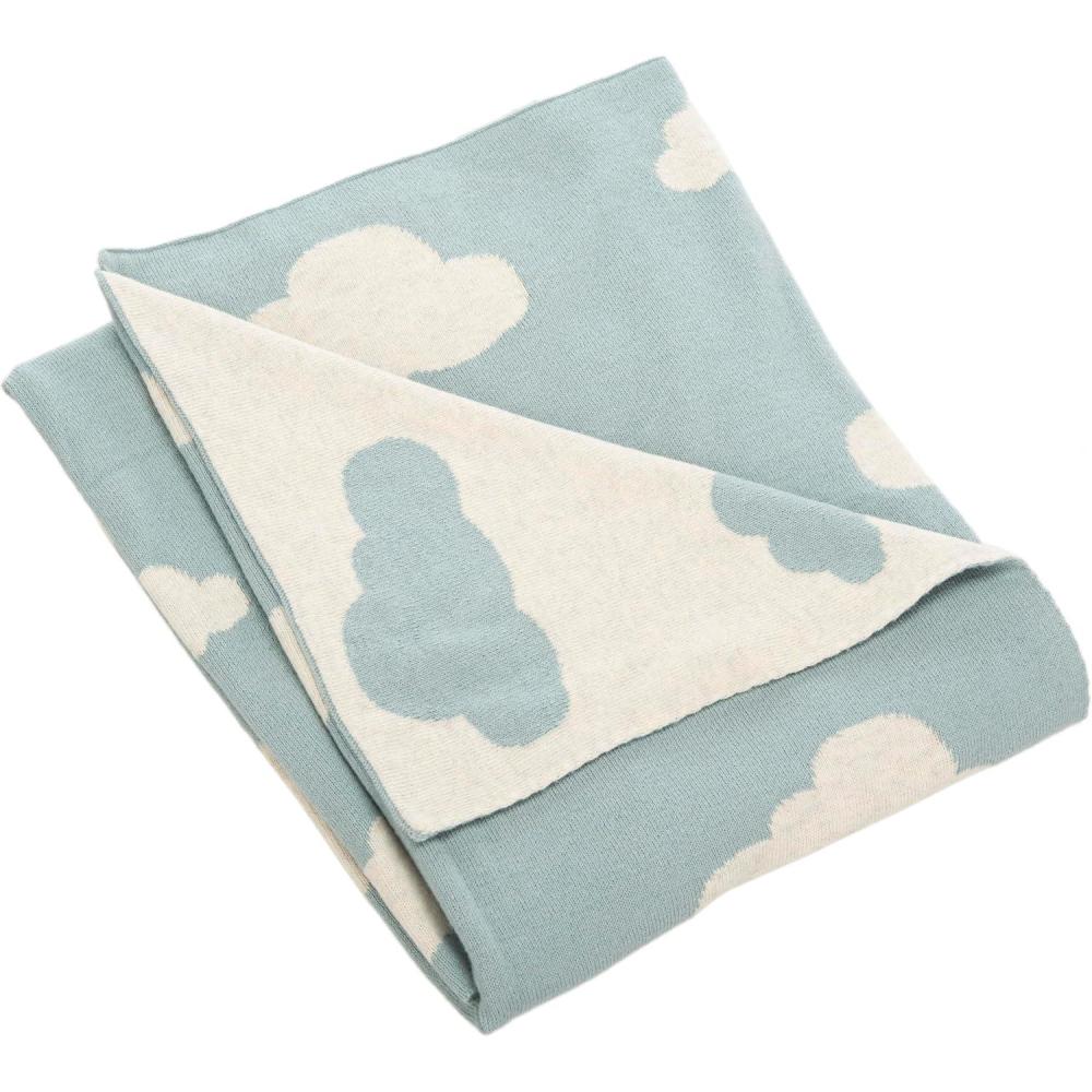 image:imageSAFAVIEH Baby Collection Skye Cloud Blue and White 32 x 40 Cotton Throw Blanket