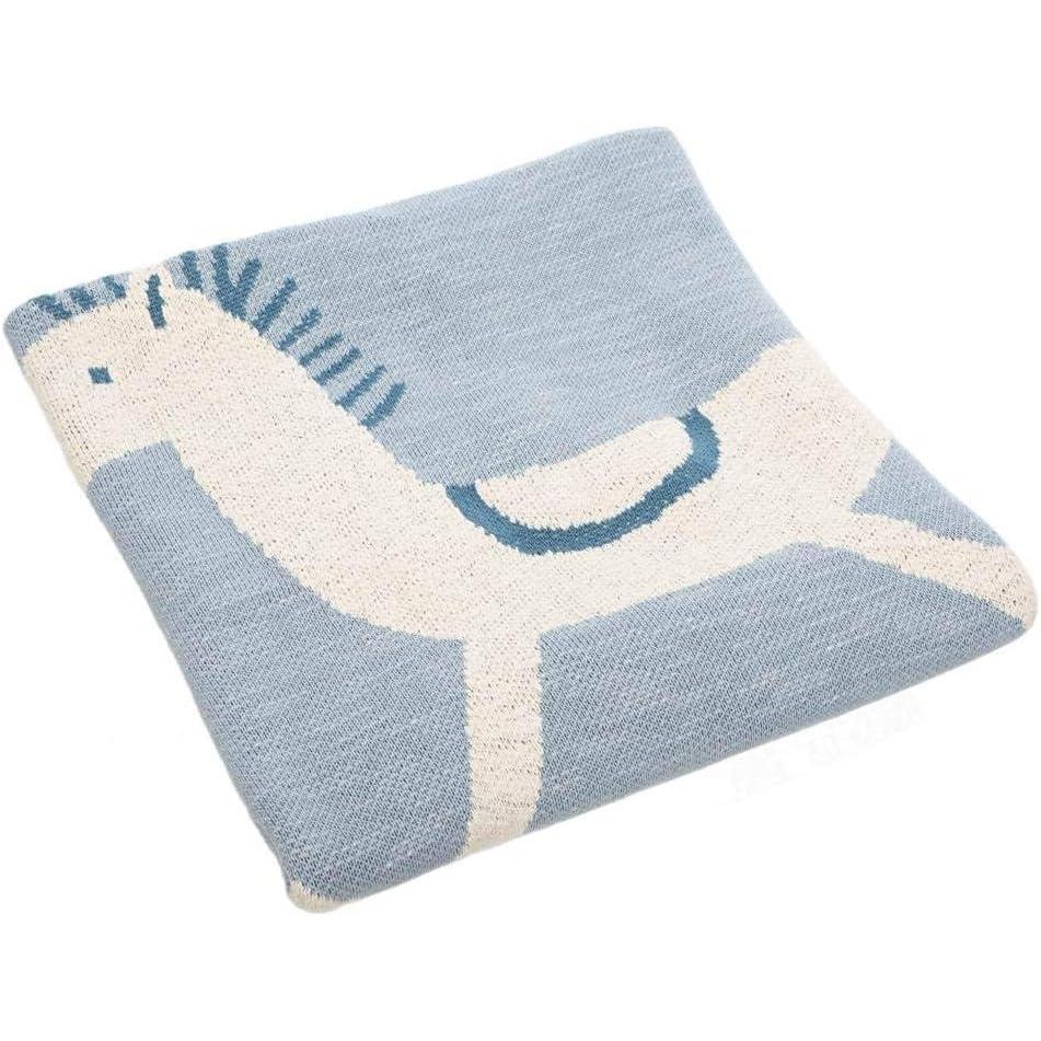 image:imageSAFAVIEH Baby Collection Tater Trot Green 32 x 40 Cotton Throw Blanket 34x41Blue
