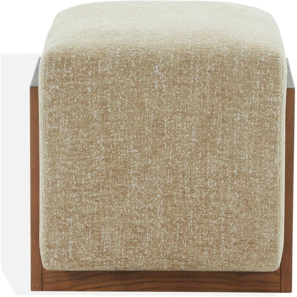 image:imageSAFAVIEH Couture Norabeth Ottoman Light Brown Chenille amp Walnut Solid Wood Fully Assembled Ideal for Living Room Bedroom Entryway 22 W x 173 D x 18 H SFV4885ALight BrownWalnut