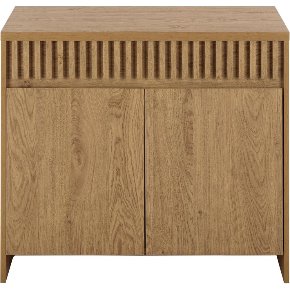 image:imageSAFAVIEH Furniture Masa Media Stand for TVs up to 35 Oak 2Door Modern Sideboard Storage Cabinet Console with Interior Shelf MED3608AOak