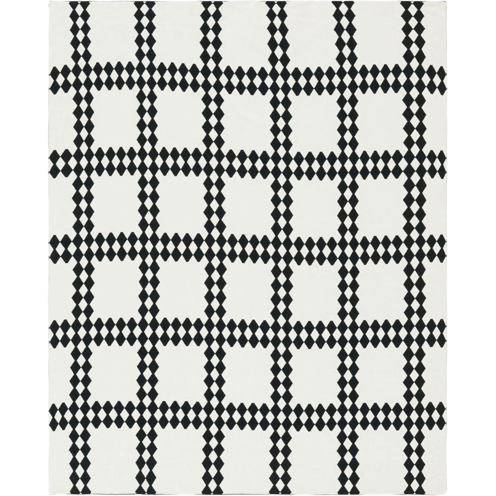 image:imageSAFAVIEH Home Collection Zhuri BlackIvory Cotton 50 x 60 Decorative Accent Throw BlanketBlackIvory