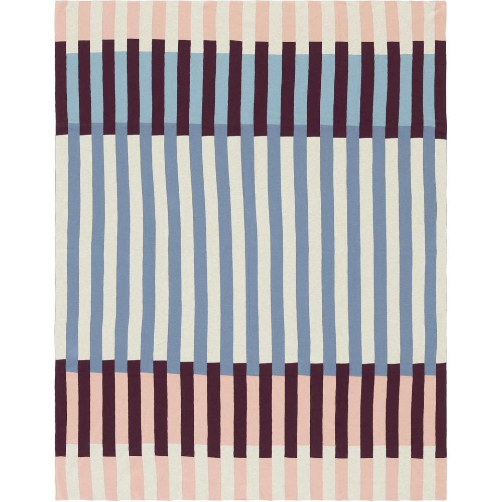 image:imageSAFAVIEH Home Collection Zoie Multicolored Stripe Cotton 50 x 60 Decorative Accent Throw Blanket