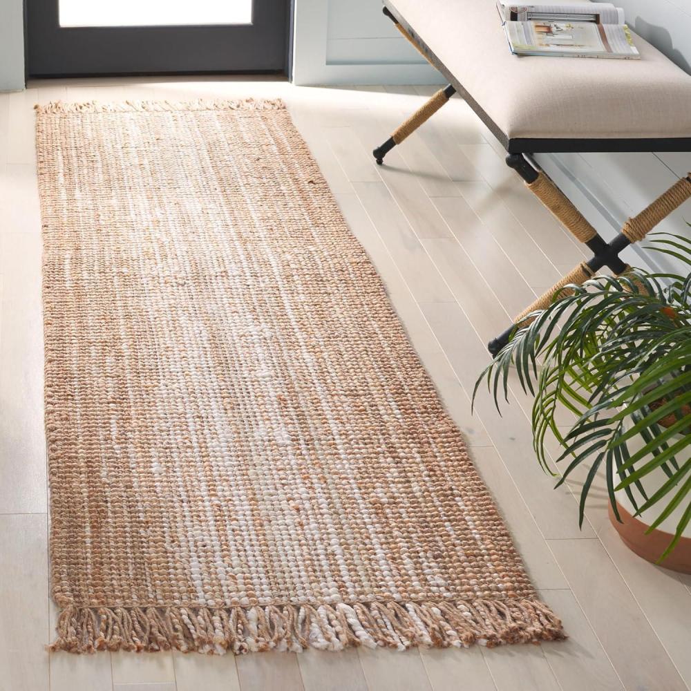 image:imageSAFAVIEH Natural Fiber Collection Area Rug 8 x 10 Ivory amp Grey Flatweave Jute Ideal for The Living Room Dining Room Bedroom NF843FIvoryNatural