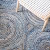 SAFAVIEH Area Rug 8×10 – Cape Cod Collection – Large – Blue & Natural, Handmade Jute & Cotton, Boho Braided Design, Ideal for Living Room, Bedroom, Office, Dining Space (CAP203M)(Blue/Natural)