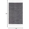 SAFAVIEH Area Rug 8×10 – Montauk Collection – Large – Beige & Black, Handmade Flat Weave Cotton, Ideal for Living Room, Bedroom, Office, Dining Space (MTK475B)(Black/Ivory)