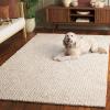 SAFAVIEH Area Rug 8×10 – Natural Fiber Collection – Large – Bleach Color & Ivory, Flat Weave Jute, Ideal for Living Room, Bedroom, Dining Space (NFB876B)(Bleach/Ivory)