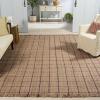 SAFAVIEH Area Rug 8×10 – Natural Fiber Collection – Large – Natural & Grey, Handmade Jute, Ideal for Living Room, Bedroom, Dining Space (NF602F)(Natural/Wine)