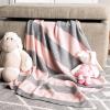 SAFAVIEH Baby Collection Bubble Stripe Grey and Pink 32″ x 40″ Cotton Throw Blanket