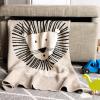 SAFAVIEH Baby Collection Dandy Lion Orange and Natural 32″ x 40″ Cotton Throw Blanket, 34″x41″(Grey / Black)