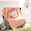 SAFAVIEH Baby Collection Dandy Lion Orange and Natural 32″ x 40″ Cotton Throw Blanket, 34″x41″(Orange)