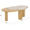 SAFAVIEH Couture – Feliciabeth Coffee Table – Natural Marble & Light Brown Solid Wood – Ideal for Living Room, Family Room, 47.3″ W x 27.4″ D x 16.8″ H (SFV5772A)(Natural/Light Brown)