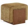 SAFAVIEH Couture – Norabeth Ottoman – Light Brown Chenille & Walnut Solid Wood – Fully Assembled – Ideal for Living Room, Bedroom, Entryway, 22″ W x 17.3″ D x 18″ H (SFV4885A)(Gold/Walnut)