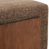 SAFAVIEH Couture – Norabeth Ottoman – Light Brown Chenille & Walnut Solid Wood – Fully Assembled – Ideal for Living Room, Bedroom, Entryway, 22″ W x 17.3″ D x 18″ H (SFV4885A)(Dark Brown/Walnut)