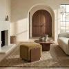 SAFAVIEH Couture – Norabeth Ottoman – Light Brown Chenille & Walnut Solid Wood – Fully Assembled – Ideal for Living Room, Bedroom, Entryway, 22″ W x 17.3″ D x 18″ H (SFV4885A)(Gold/Walnut)