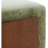 SAFAVIEH Couture – Norabeth Ottoman – Light Brown Chenille & Walnut Solid Wood – Fully Assembled – Ideal for Living Room, Bedroom, Entryway, 22″ W x 17.3″ D x 18″ H (SFV4885A)(Green/Walnut)
