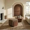 SAFAVIEH Couture – Norabeth Ottoman – Light Brown Chenille & Walnut Solid Wood – Fully Assembled – Ideal for Living Room, Bedroom, Entryway, 22″ W x 17.3″ D x 18″ H (SFV4885A)(Dark Brown/Walnut)