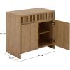 SAFAVIEH Furniture – Masa Media Stand for TVs up to 35″ – Oak 2-Door Modern Sideboard Storage Cabinet Console with Interior Shelf (MED3608A)(Oak)