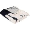 SAFAVIEH Home Arya Beige and Navy Fringe Throw Blanket, Beige/Navy, 50″ x 60″