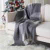 SAFAVIEH Home Collection Aspen Grey/White 50 x 60-inch Gingham Decorative Throw Blanket for Sofa Chaise Lounge Club Chair Living Room Bedroom