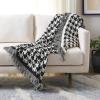SAFAVIEH Home Collection Cantil Houndstooth Black/Ivory Cotton 50 x 60 Decorative Accent Throw Blanket