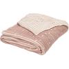 SAFAVIEH Home Collection Coraline Mustard Yellow/Beige Textured Cotton 50 x 60-inch Sofa Chaise Lounge Club Chair Living Room Bedroom Decorative Throw Blanket(Pink / Beige)