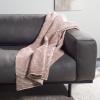 SAFAVIEH Home Collection Coraline Mustard Yellow/Beige Textured Cotton 50 x 60-inch Sofa Chaise Lounge Club Chair Living Room Bedroom Decorative Throw Blanket(Pink / Beige)