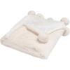 SAFAVIEH Home Collection Dalson Ivory Cotton 50 x 60-inch Pom Pom Sofa Chaise Lounge Club Chair Living Room Bedroom Decorative Throw Blanket(Ivory)