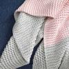 SAFAVIEH Home Collection Elowen Grey/Pink Cotton 50 x 60-inch Sofa Chaise Lounge Club Chair Living Room Bedroom Decorative Throw Blanket THR224A-5060