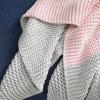 SAFAVIEH Home Collection Elowen Grey/Pink Cotton 50 x 60-inch Sofa Chaise Lounge Club Chair Living Room Bedroom Decorative Throw Blanket THR224A-5060