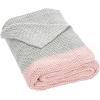 SAFAVIEH Home Collection Elowen Grey/Pink Cotton 50 x 60-inch Sofa Chaise Lounge Club Chair Living Room Bedroom Decorative Throw Blanket THR224A-5060