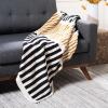 SAFAVIEH Home Collection Lupin Mustard/Beige/Black Cotton 50 x 60-inch Stripe Sofa Chaise Lounge Club Chair Living Room Bedroom Decorative Throw Blanket THR231A-5060