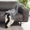 SAFAVIEH Home Collection Pyrus Modern Beige/Dark Grey 50 x 60-inch Decorative Throw Blanket