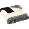 SAFAVIEH Home Collection Pyrus Modern Beige/Dark Grey 50 x 60-inch Decorative Throw Blanket