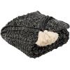SAFAVIEH Home Pennie Black and Natural Knit Tassel Throw Blanket